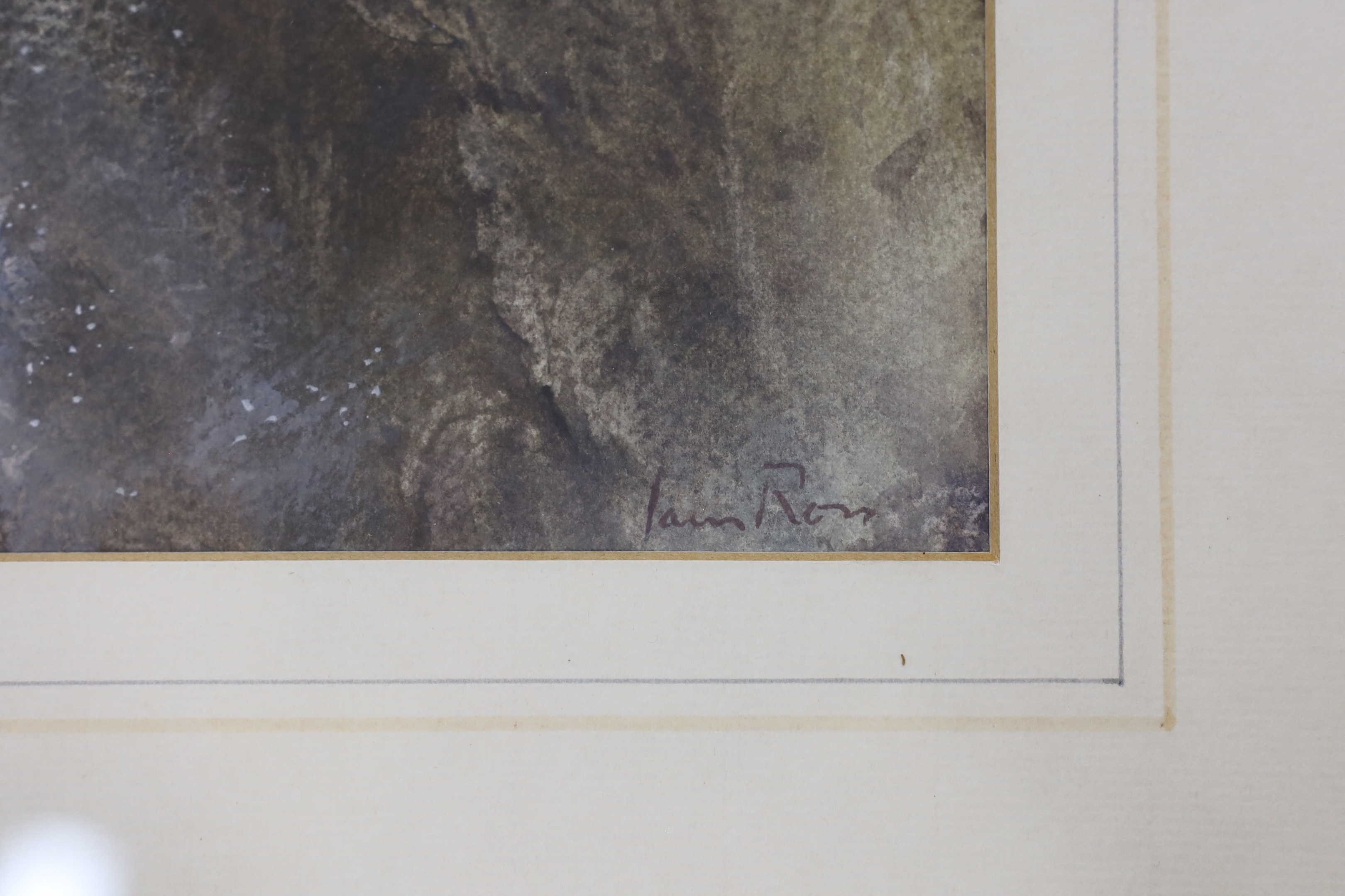 Iain Ross (20th. C), watercolour, 'Last drive of the day', signed, 35 x 25cm
